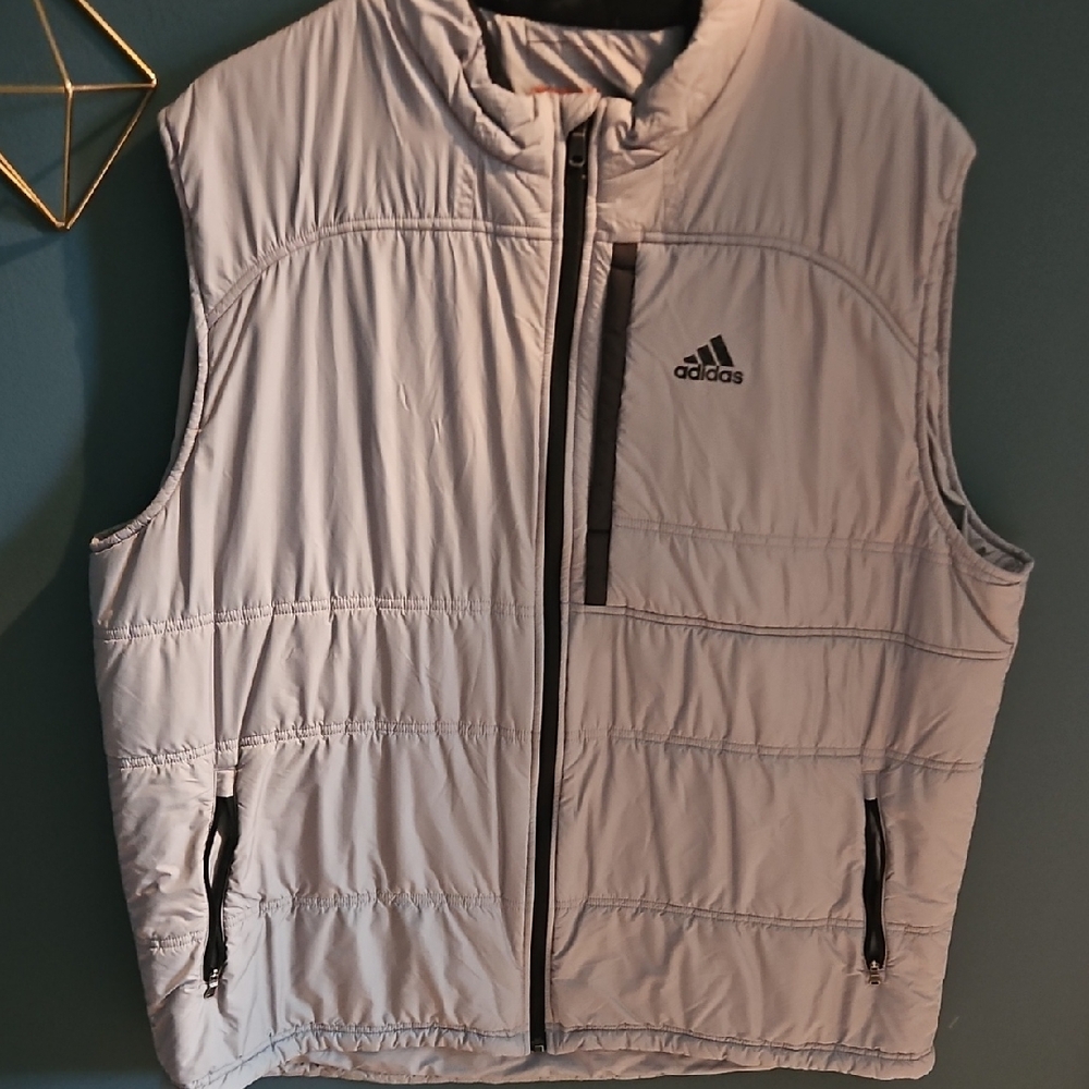 Adidas Men's Light Gray Quilted Vest
